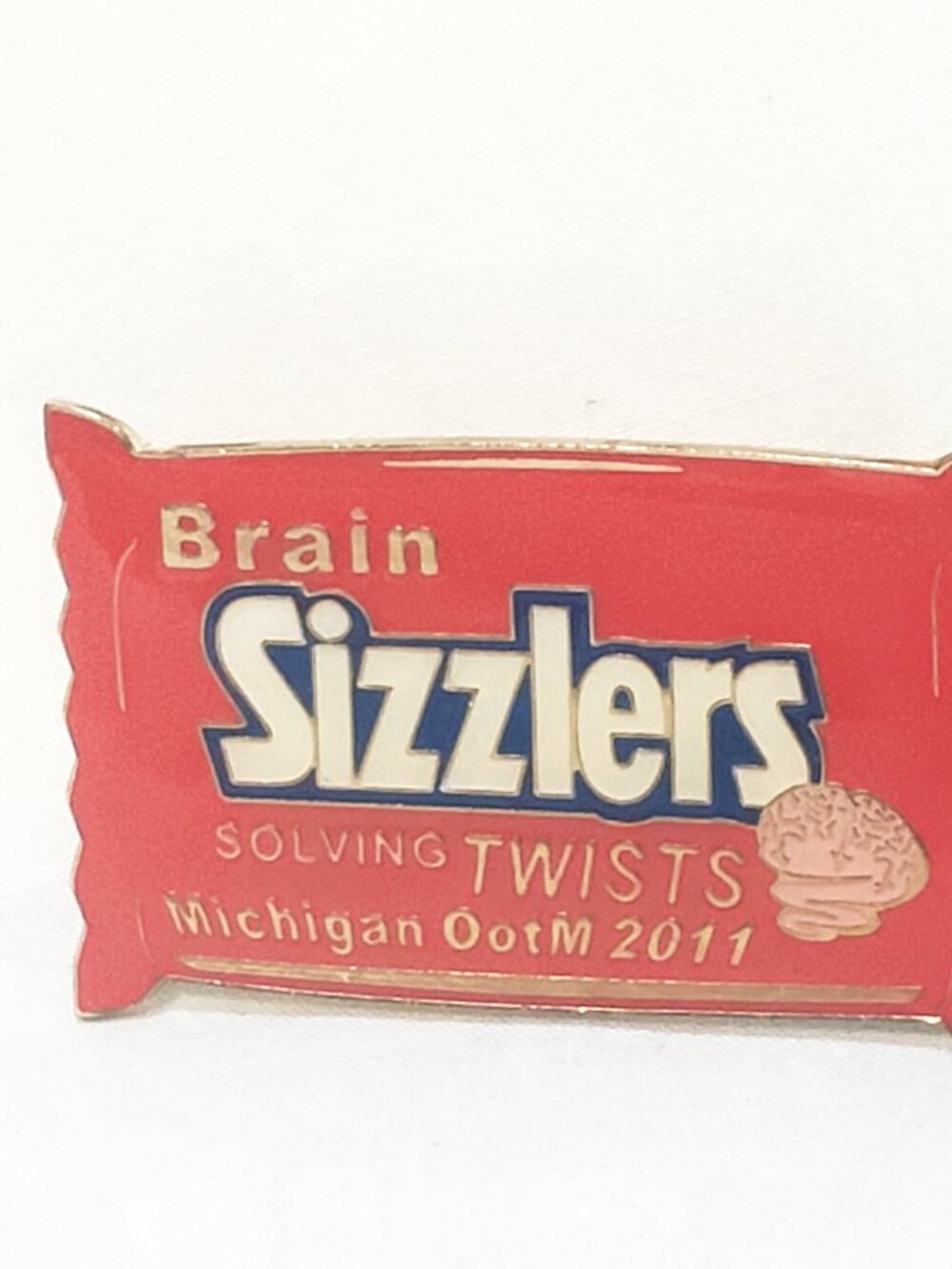 Odyssey of the Mind Brain Sizzlers Solving Twists MI OOTM 2011 Lapel Pin 2"